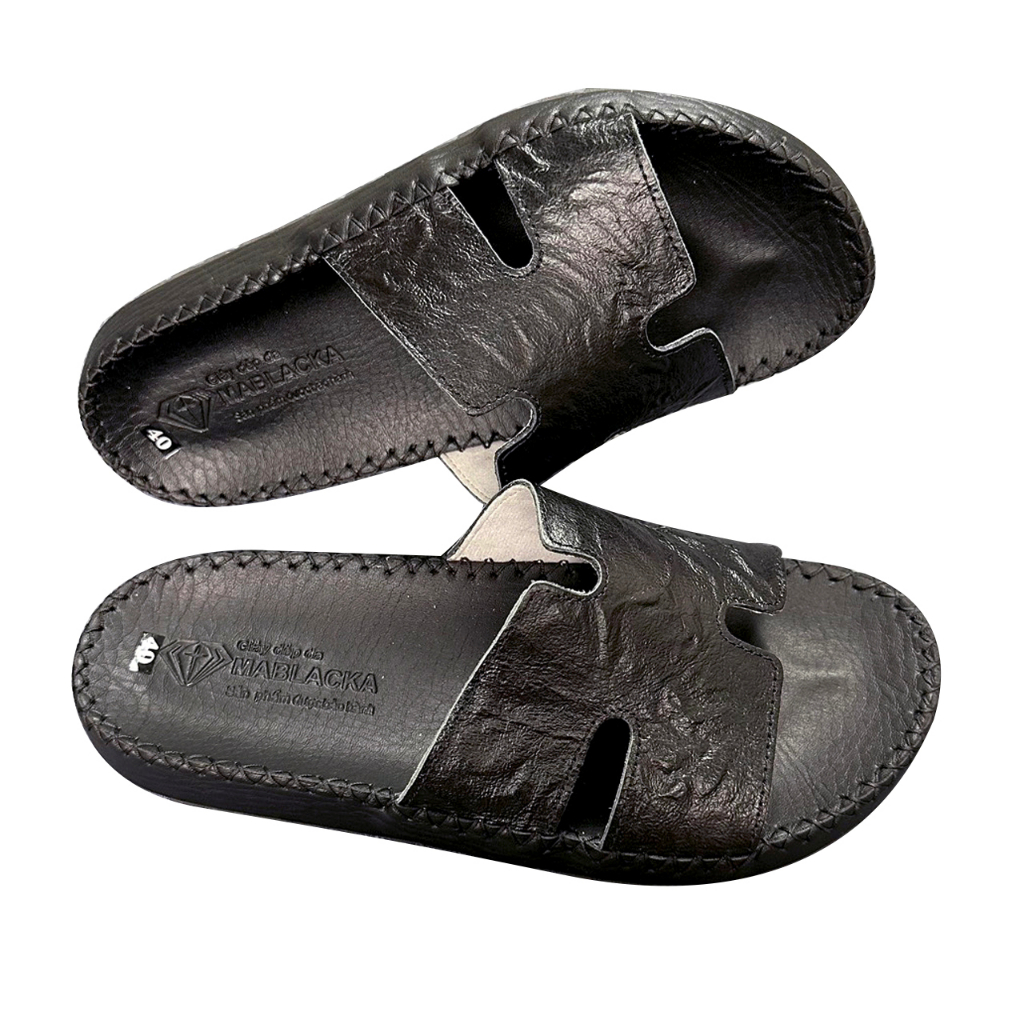 Dép da nam quai ngang D79 chất liệu da bò kiểu dáng thời trang năng động