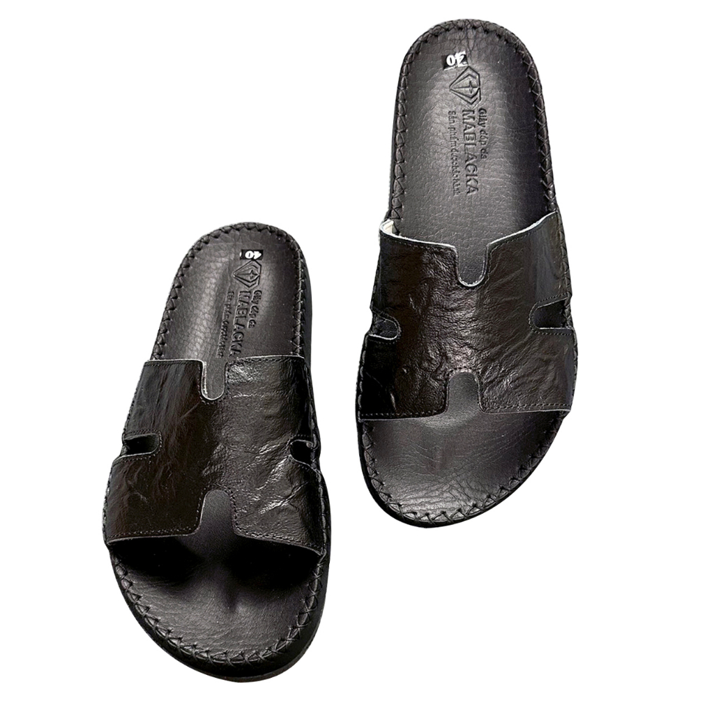 Dép da nam quai ngang D79 chất liệu da bò kiểu dáng thời trang năng động