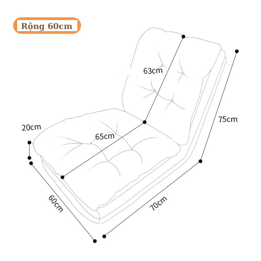 Sofa Giường Lười Tựa Lưng Ngồi Bệt Tatami  Nệm Bọt Biển Cao Cấp - Sofa Bed Gấp Gọn Giá Rẻ 5 Cấp Độ Gập Ngả