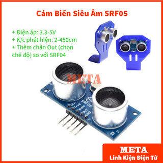 Module cảm biến siêu âm srf05, hc sr05, hc-sr05 - khung giá đỡ cảm biến siêu âm srf04/05
