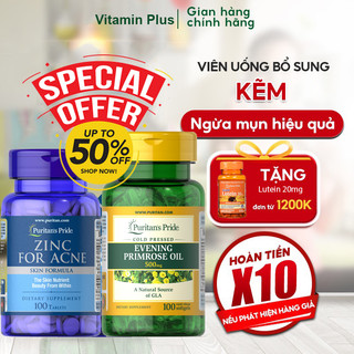 Combo làm đẹp Zinc for Ance và tinh dầu hoa anh thảo 500mg