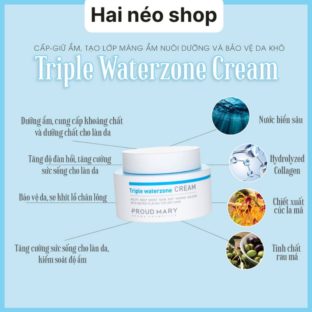 Gel cấp nước phục hồi, giải nhiệt, đập tan cơn khát mùa hè chứa Niacinamide, Vitamin B5, HA Proud Mary