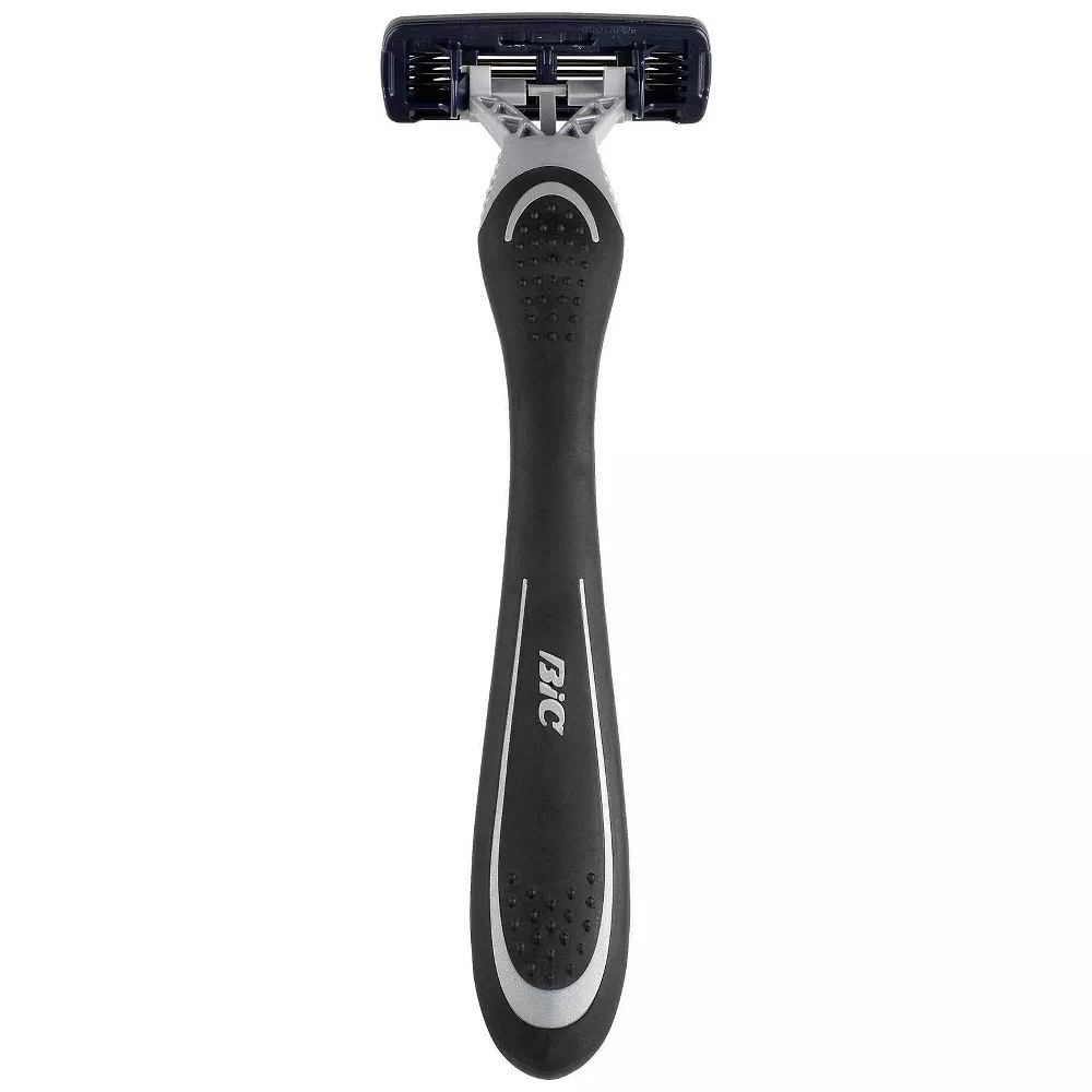 Dao cạo râu dùng 1 lần sẵn tinh chất lô hội và vitamin E cho Nam BIC Flex 4 Sensitive Titanium - gói 3 chiếc