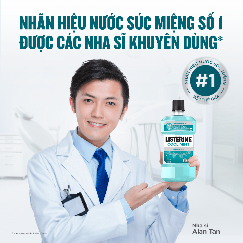 Bộ 2 Chai Nước Súc Miệng Listerine Giúp Hơi Thở Thơm Mát Cool Mint Zero Alcohol 750mlx2 540021939