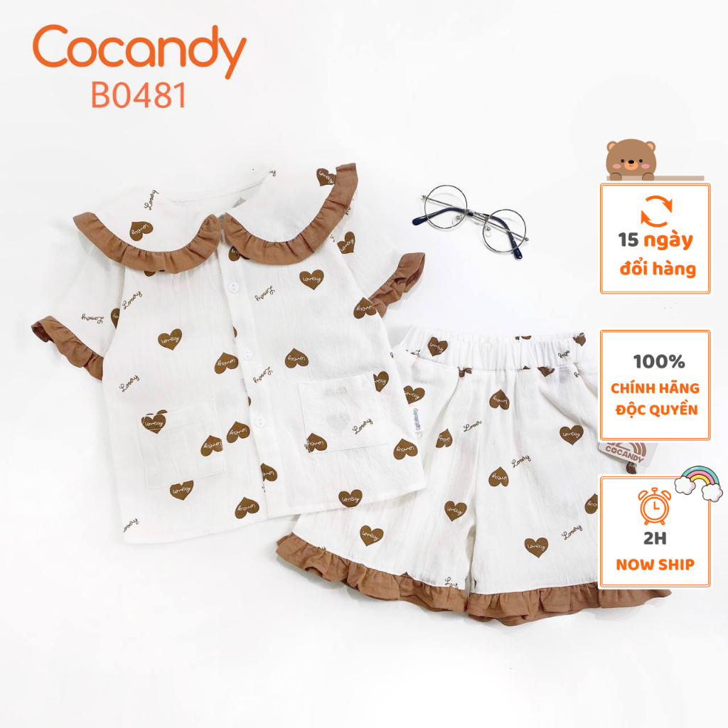 Bộ cộc trái tim NÂU cho bé của COCANDY mã B0481
