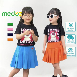 Chân váy xếp ly Medokids có quần trong cho bé gái hình trái tim cực xinh từ 13-33kg