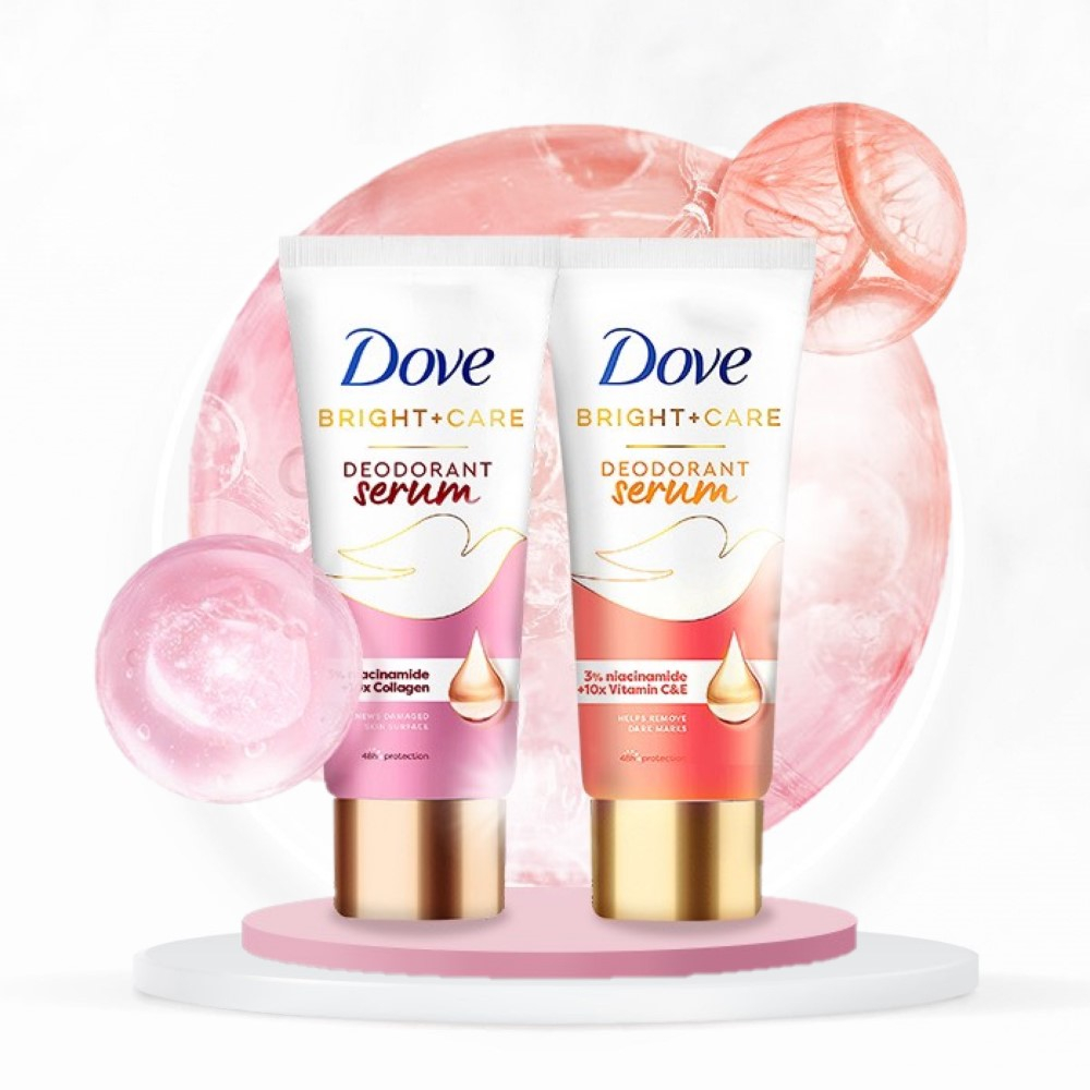 Kem Khử Mùi Dove Tinh Chất Serum Bright - Care Deodorant Serum 3% Niacinamide Collagen Vitamin C E