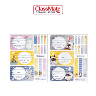 Vỉ 15 nhãn vở decal+50 nhãn phụ ClassMate hình pet dễ thương_NT228