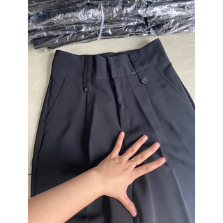 Quần tây 2 nút 2 đỉa lưng cao