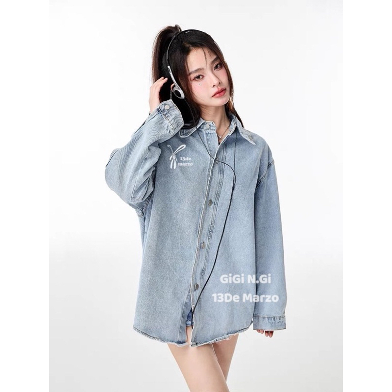 Áo sơ mi 13DMZ Denim thỏ yếm gắn lưng