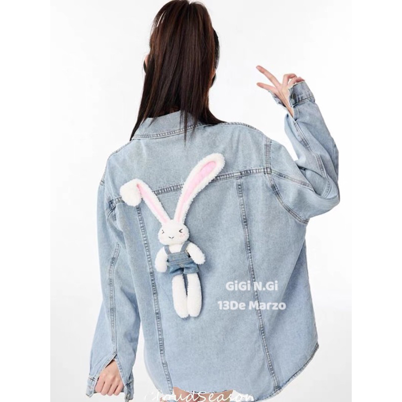 Áo sơ mi 13DMZ Denim thỏ yếm gắn lưng