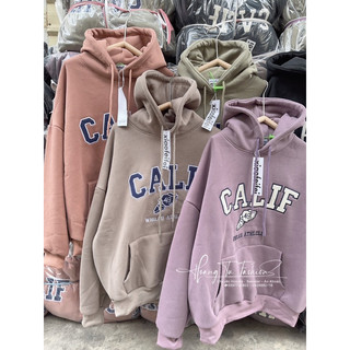 Áo hoodie vải nỉ lót bông dày dặn thêu calif