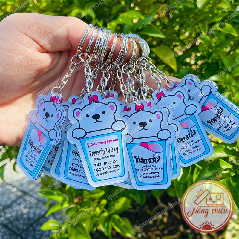 MÓC KHÓA LOGO HÌNH TRÀ SỮA - MÓC KHÓA THIẾT KẾ THEO YÊU CẦU