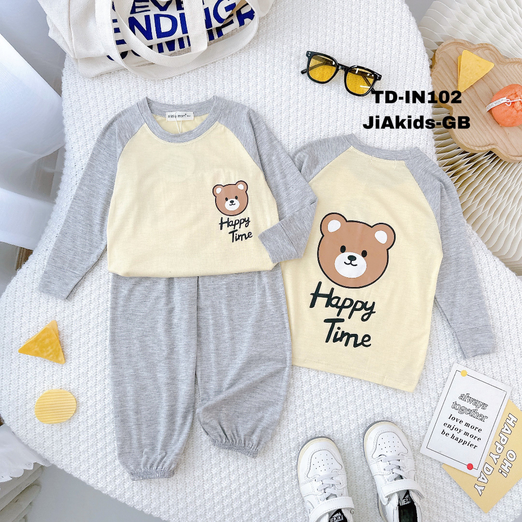 Bộ Dài Tay Cho Bé LDD43 ALBABA MINKY MOM Thun Lạnh Cao Cấp Mềm Mịn Thoáng Mát Hàng Chuẩn Loại 1.