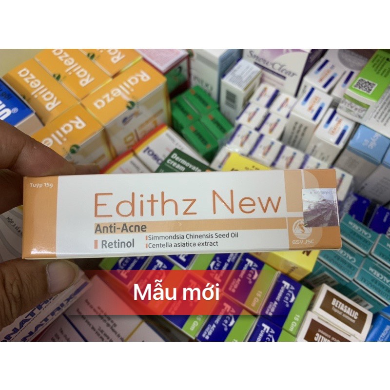Edithz Cream GSV 15g- Adapalene0.1% - Mụn cám, mụn đầu trắng, đầu đen, mụn ẩn, mụn mủ