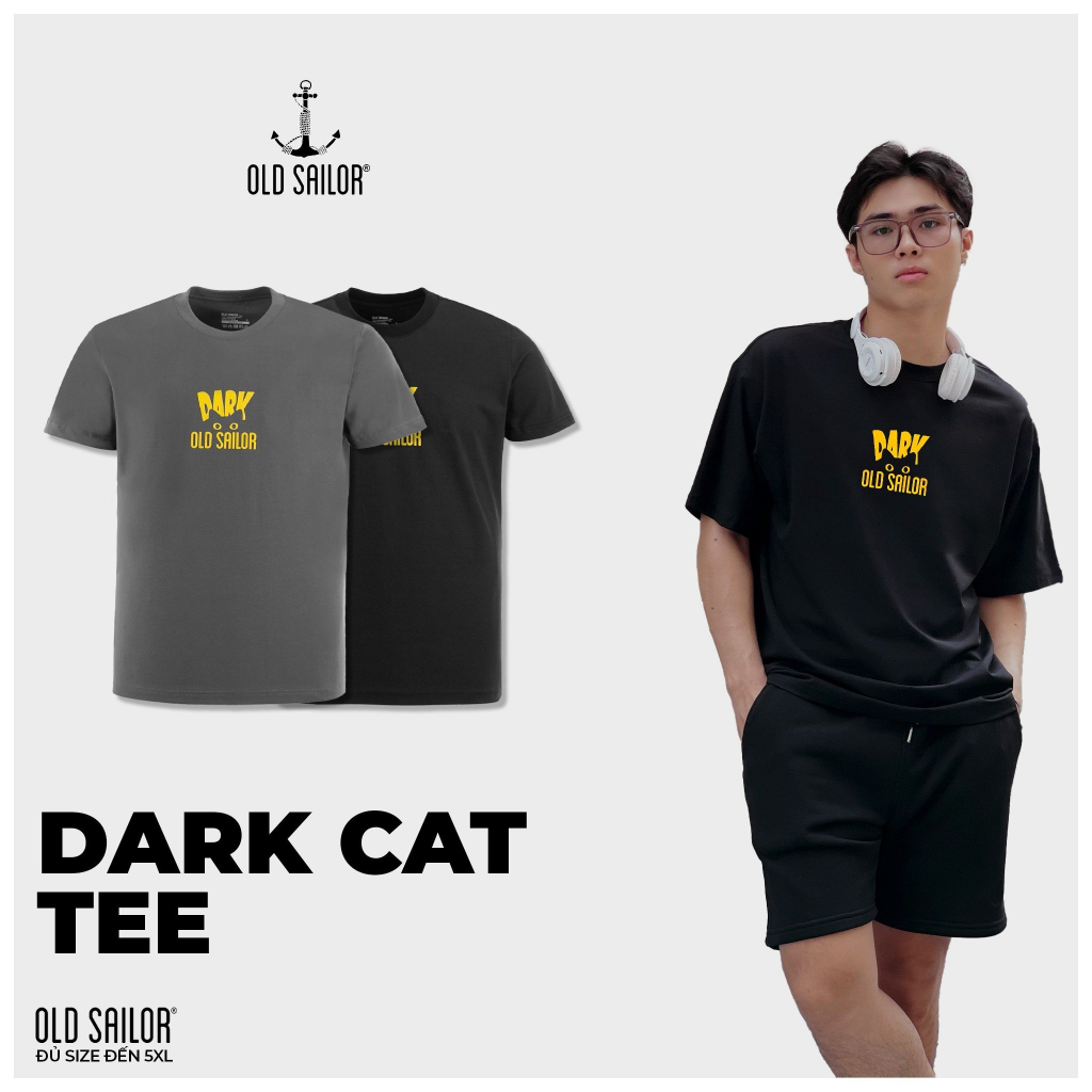 Áo Thun Unisex OLD SAILOR Chất Vải Cotton Thiết Kế Họa Tiết DARK CAT Độc Đáo Bigsize