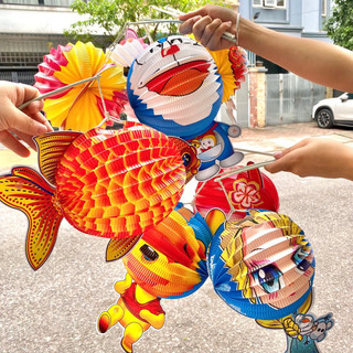 Đèn lồng xếp giấy,đèn lồng trung thu khung thép chắc chắn-Trang Trí trung thu