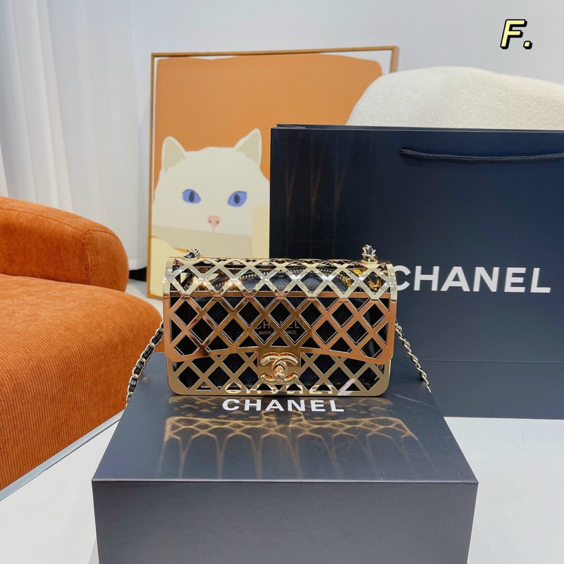Túi nữ Cha.nel Evening bản super kim loại size 18cm fullbox nam châm