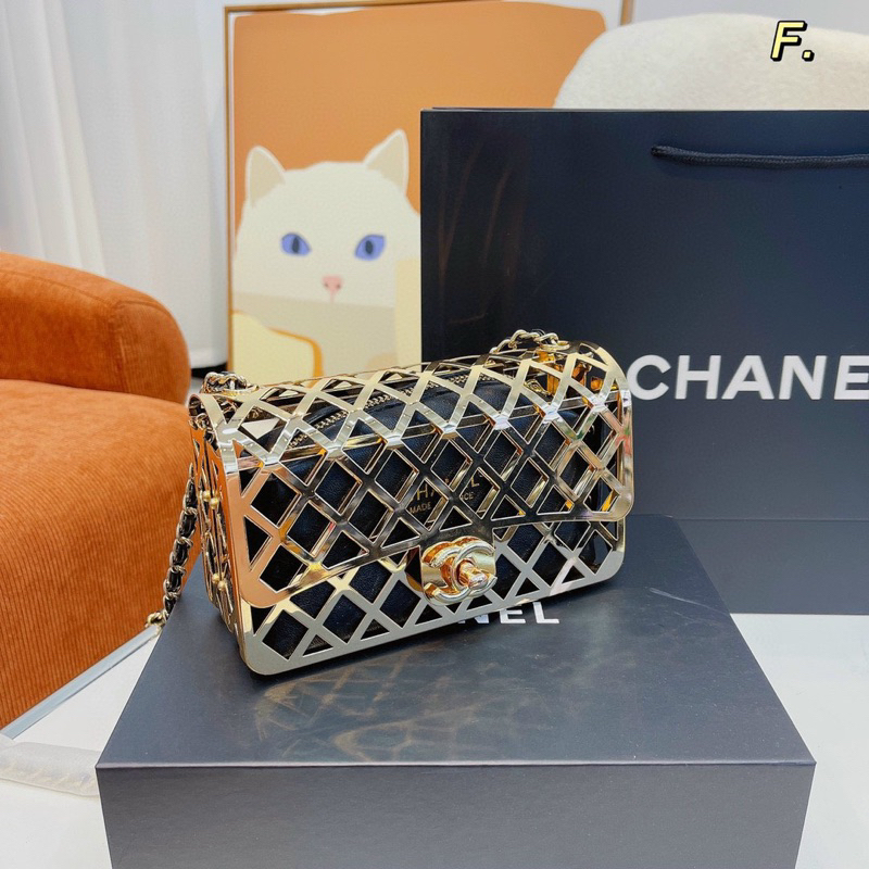 Túi nữ Cha.nel Evening bản super kim loại size 18cm fullbox nam châm