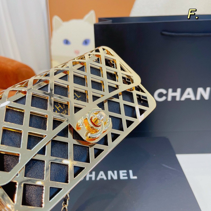 Túi nữ Cha.nel Evening bản super kim loại size 18cm fullbox nam châm