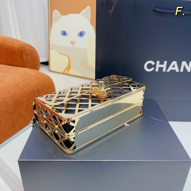 Túi nữ Cha.nel Evening bản super kim loại size 18cm fullbox nam châm