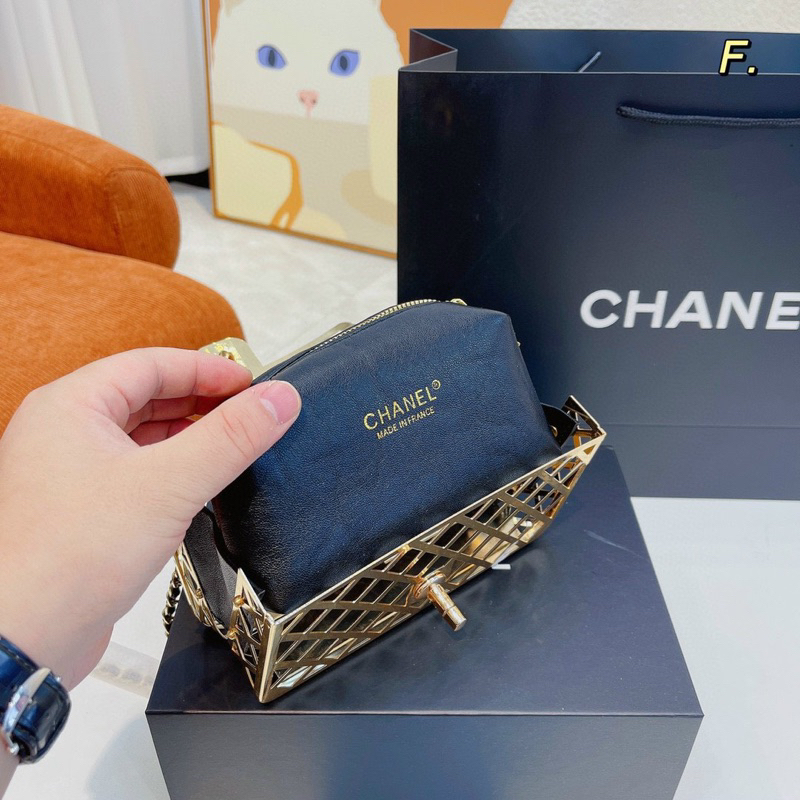 Túi nữ Cha.nel Evening bản super kim loại size 18cm fullbox nam châm