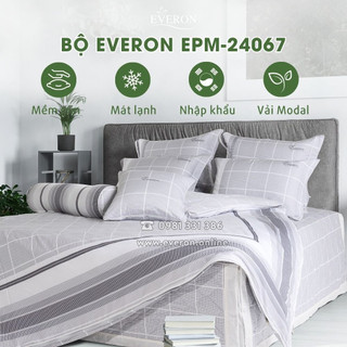 Bộ chăn ga Everon EPM24067 chất liệu Modal, bộ ga phủ và bộ ga chun chần 4 mùa