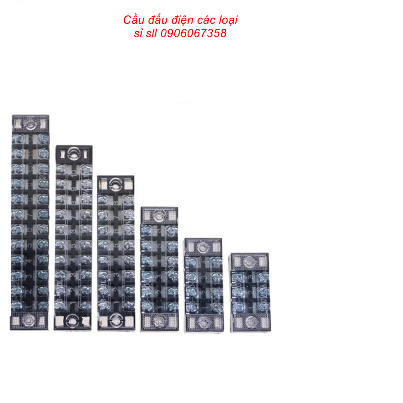 Cầu Đấu Điện Domino Các Loại 3P/4P/5P/6P/8P/10P/12P/15P/20P có ốc vít và tấm lắp chống rỉ, chịu nhiệt tốt