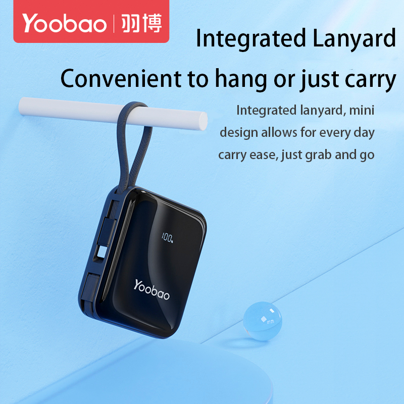 Sạc Dự Phòng Yoobao 10000mAh Sạc Nhanh Tích Hợp Dây Sạc Type-C & Lightning, Màn Hình Hiện Phần Trăm Pin - YOOBAO LK10