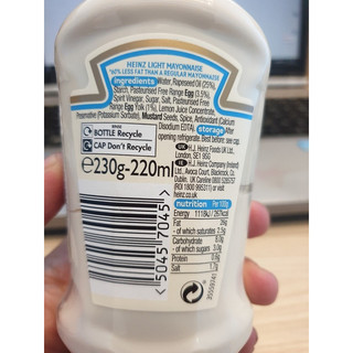 Xốt Mayonnaise Light HEINZ 220ml (Ít Béo)