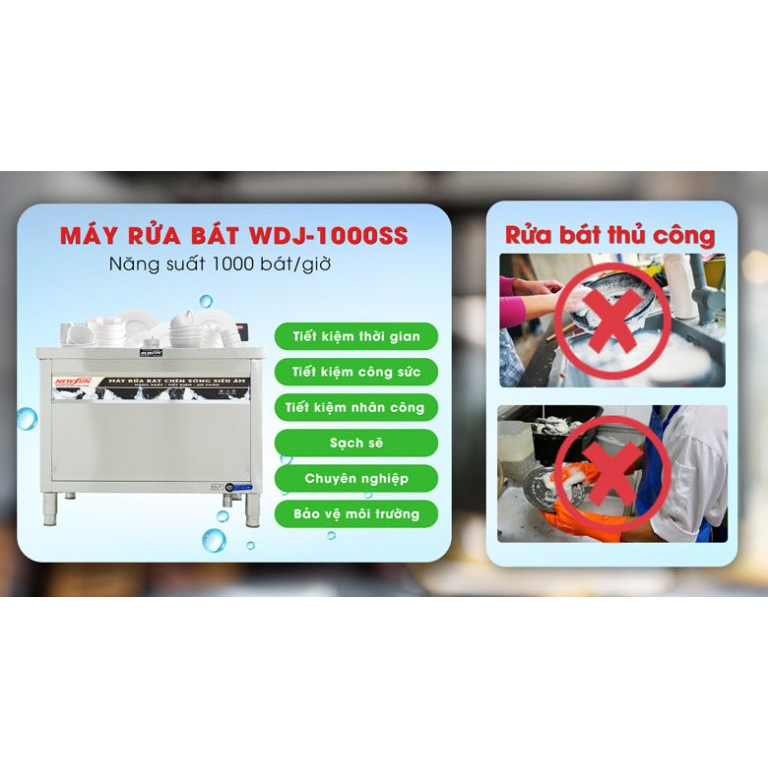 Máy rửa bát chén siêu âm chậu đơn NS-1000SS NEWSUN