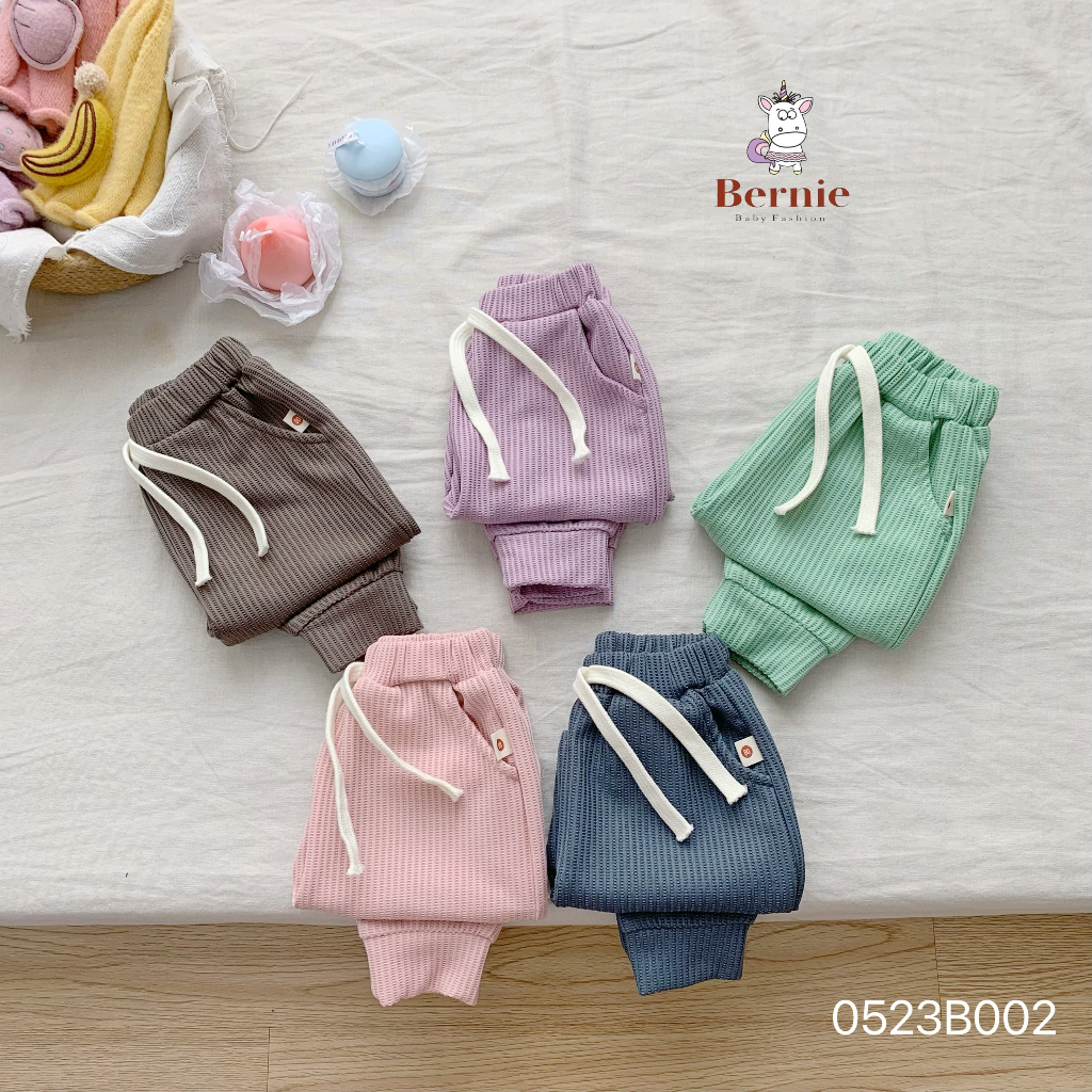 Bộ cotton xốp dài tay unisex cho bé, bộ thu đông dài tay trơn basic cho bé