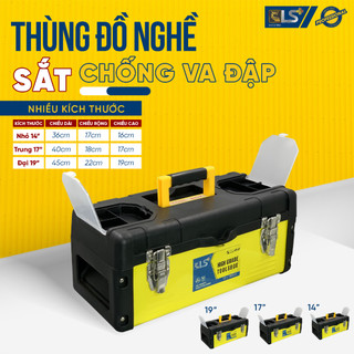 Hộp dựng dụng cụ, đồ nghề sắt, thùng đựng đồ nghề sắt đa năng LS+ thùng đựng đồ nghề sữa chữa bằng sắt có khóa bằng inox