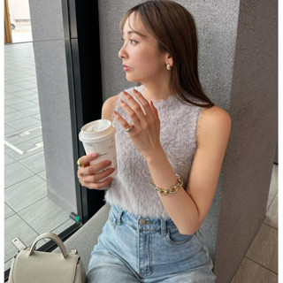   Size S  ZARA Đức - Áo kiểu len lông sát nách không tay cổ tròn ngắn xám tím sale auth new tag cao cấp có sẵn 7901 312 