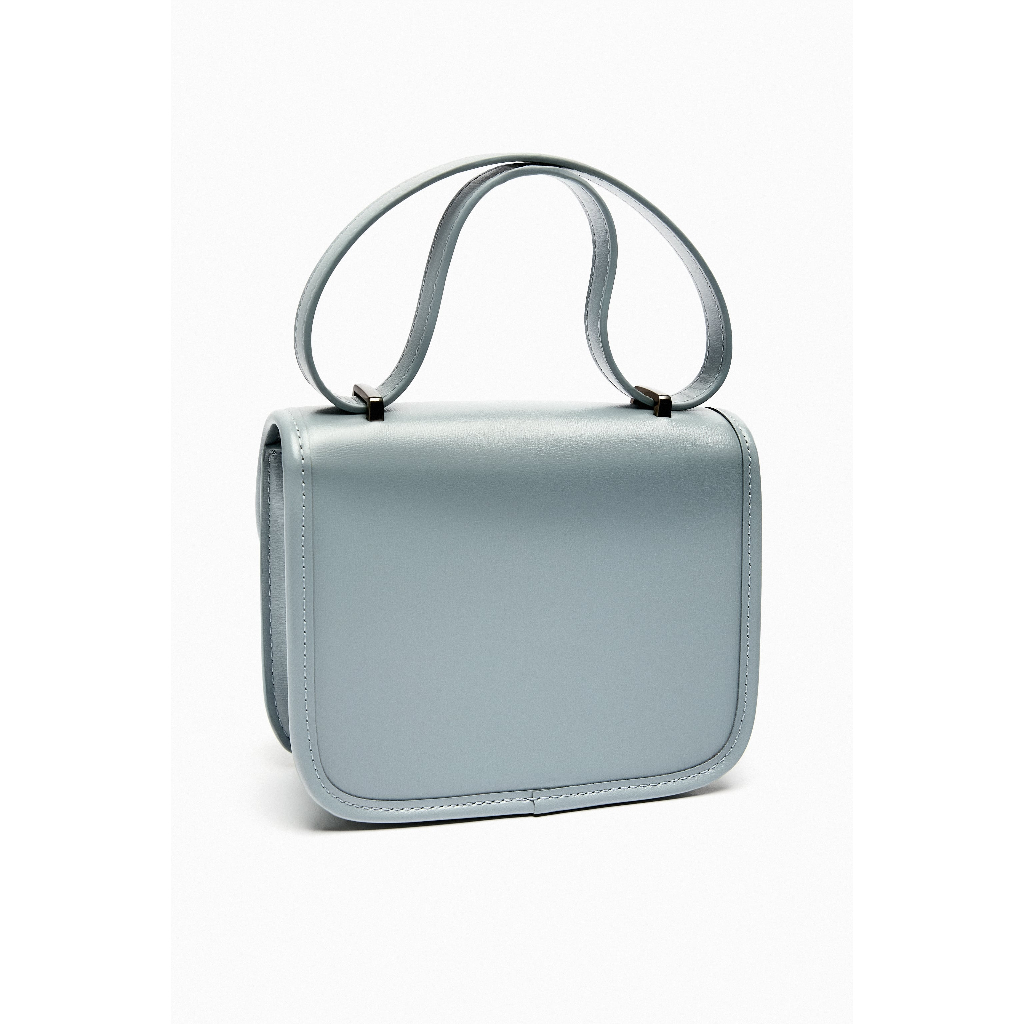 ZARA Đức - Túi xách đeo chéo cầm tay dáng vuông khóa nam châm da mờ xanh mint dương sale auth cao cấp có sẵn 6208/110