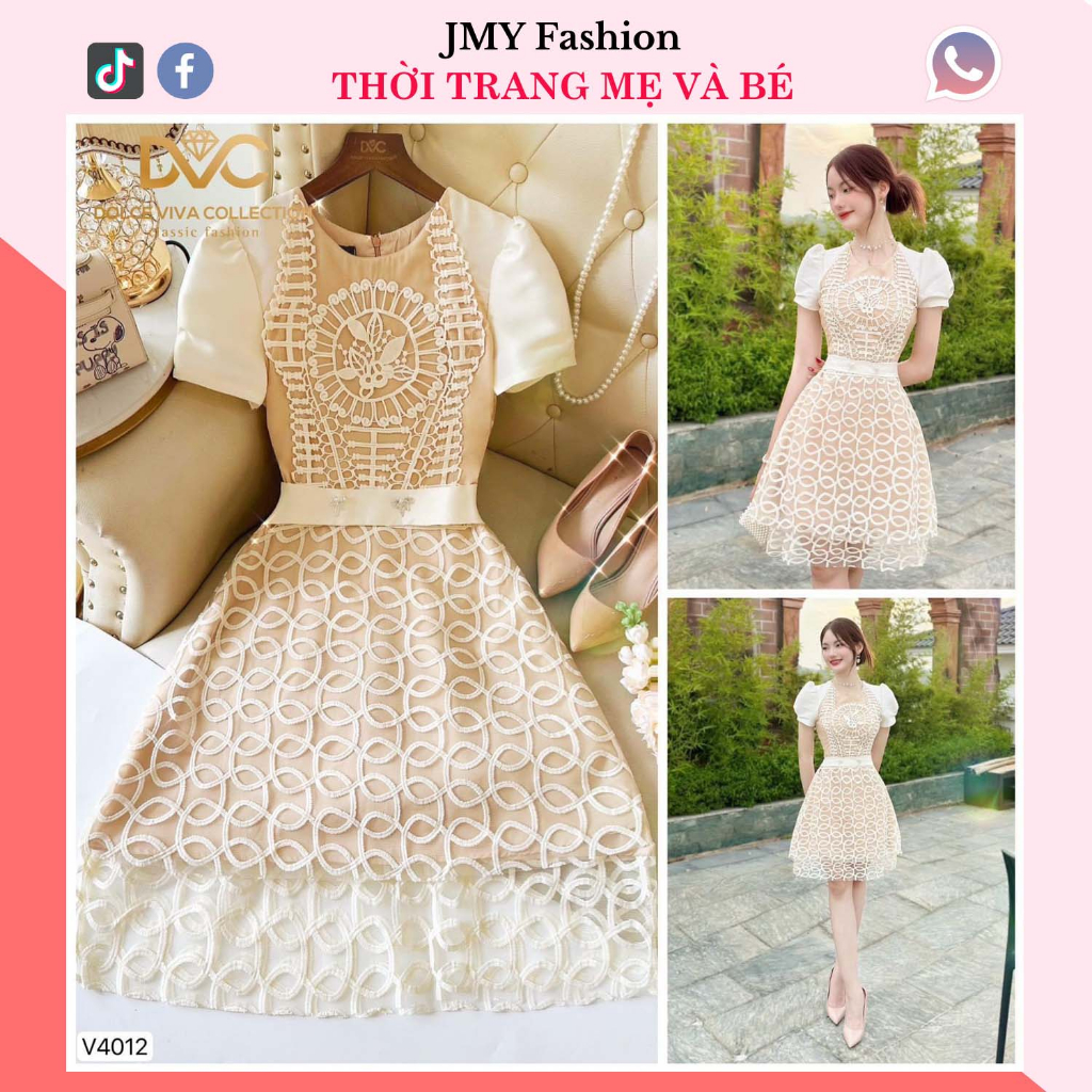 váy ren nổi đính nơ đá