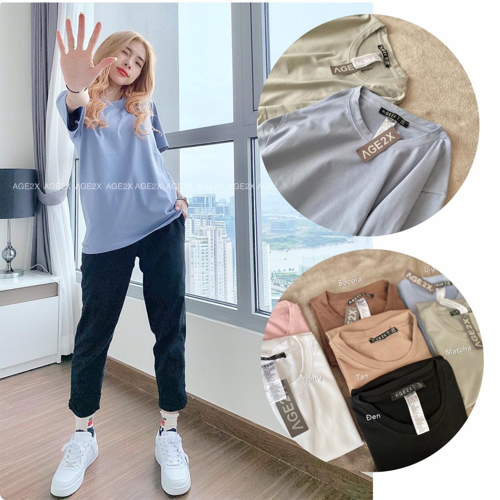 8 Màu Áo thun trơn AGE2X Chính hãng hot hit