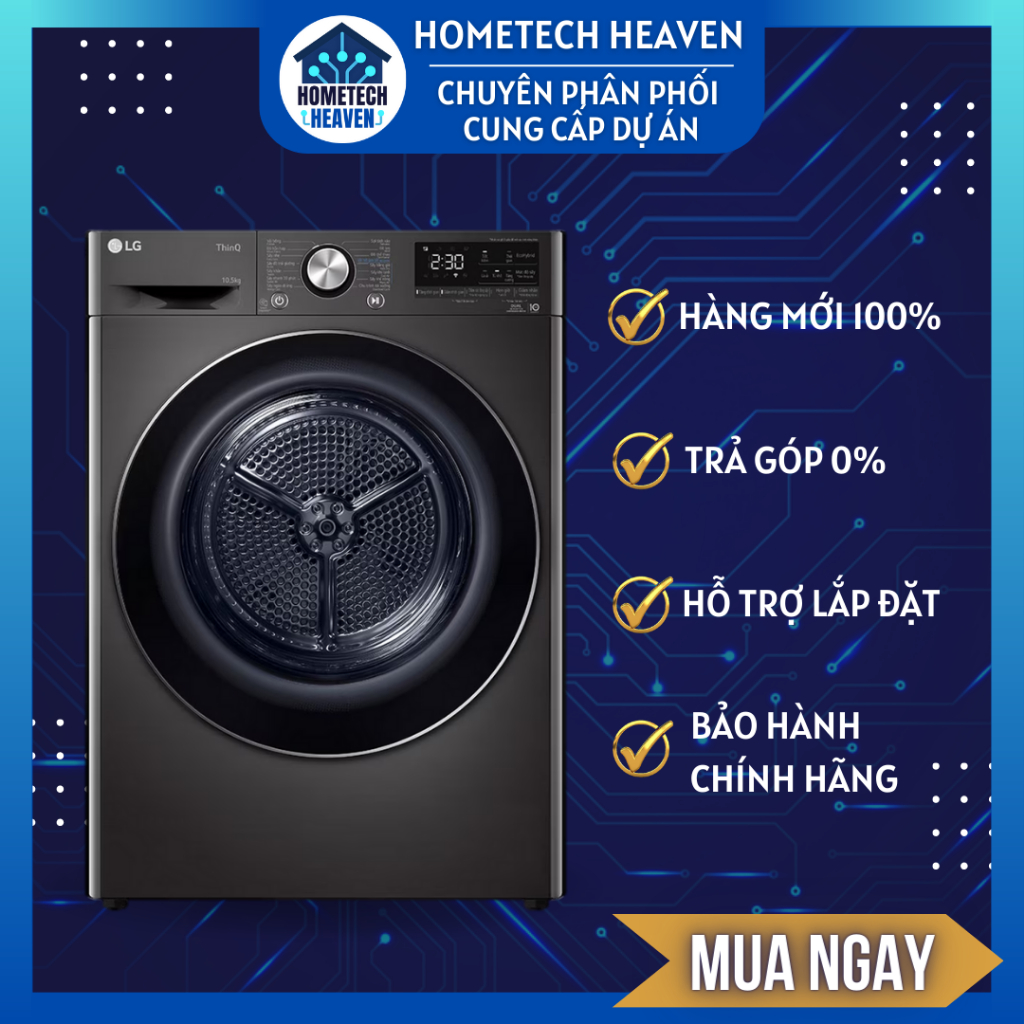 [DVHP50B] Máy sấy bơm nhiệt LG Inverter 10.5 kg DVHP50B - Hàng Chính Hãng