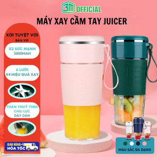 Máy xay cầm tay xay sinh tố đa năng xay đá, xay sinh tố trái cây cối thủy tinh 490ml bảo hành 12 tháng