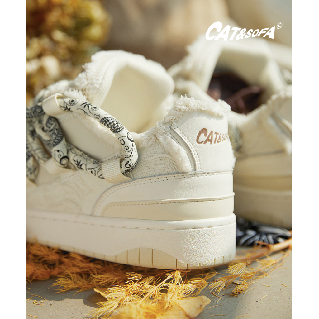 Giày Cat and Sofa Chính Hãng - Giày Nam, Giày Nữ Sneaker Cat&Sofa Cashew Nut Flower Phong Cách Đường Phố AC306