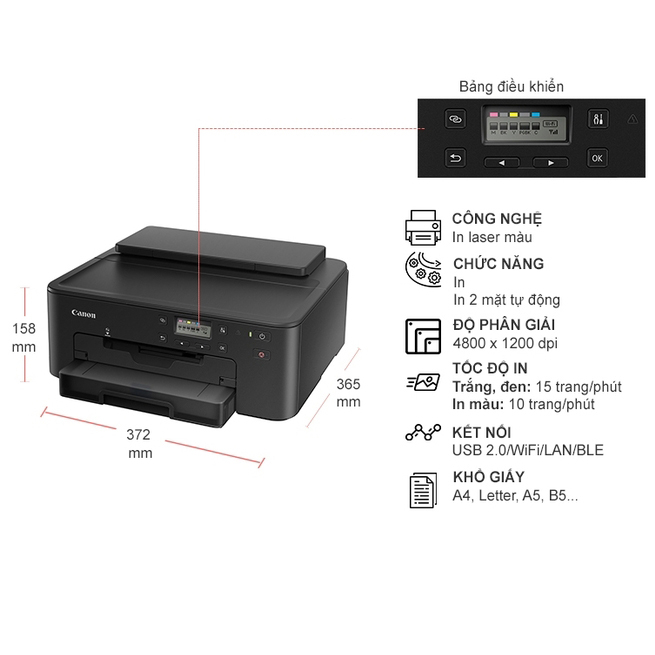 Máy in phun màu Canon Pixma TS707. Máy in WIFI đảo mặt tự động CHÍNH HÃNG BẢO HÀNH 12 THÁNG - Vanphongstar