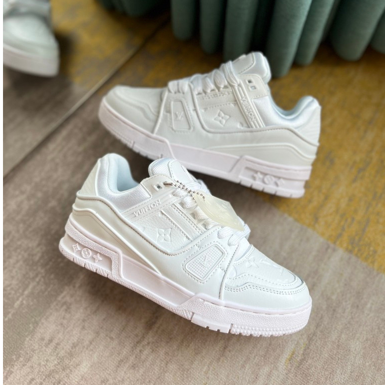 Giày LV Louis Vuitton Trainer White,Giày LV Louis Vuitton Bản Cao Cấp , Đế Tăng Chiều Cao,Full Box Bill