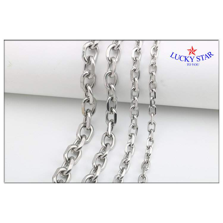 Dây chuyền xích inox vát cạnh lóng lánh nam nữ thời trang cắt size theo yêu cầu