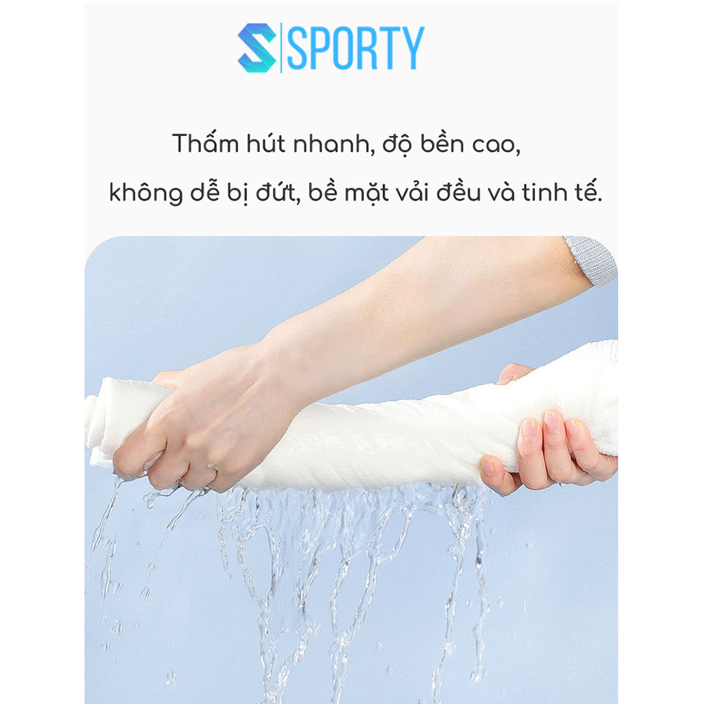 Khăn tắm và khăn mặt SPORTY nhỏ gọn, tiện lợi làm từ vải không dệt mềm mịn thấm hút nhanh, tái sử dụng nhiều lần