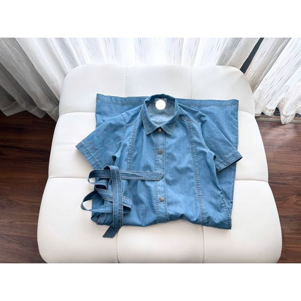 Denim midi shirt dress