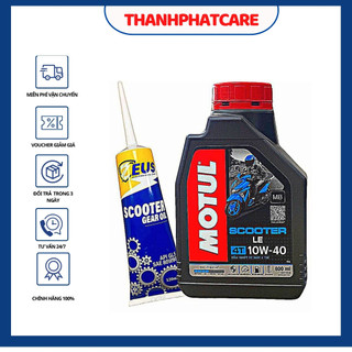 Combo nhớt motul scooter le 10w40 800ml và nhớt hộp số zeus scooter gear oil 120ml