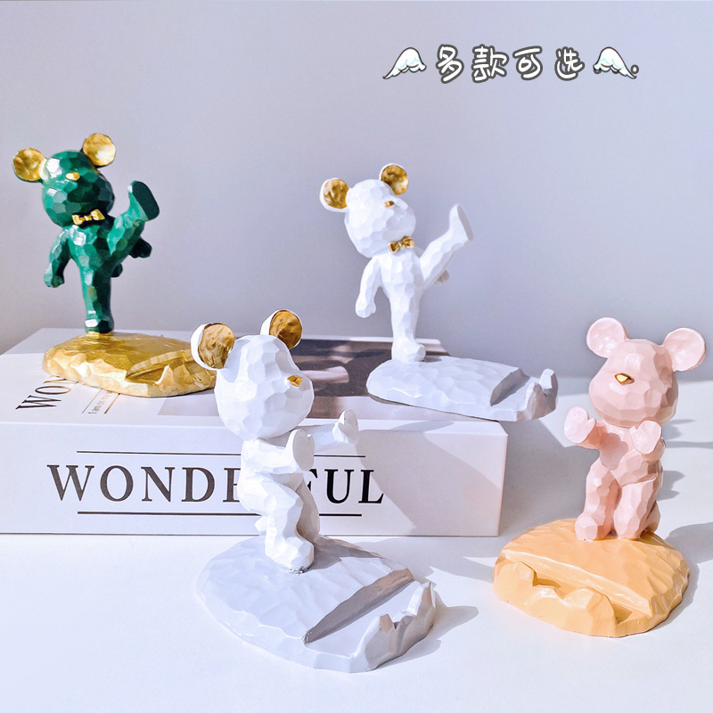 Giá Đỡ Điện Thoại "Gấu Violent & Phi Hành Gia" Dễ Thương sáng tạo để bàn phong cách, độc đáo, đáng yêu