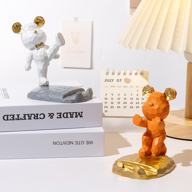 Giá Đỡ Điện Thoại "Gấu Violent & Phi Hành Gia" Dễ Thương sáng tạo để bàn phong cách, độc đáo, đáng yêu