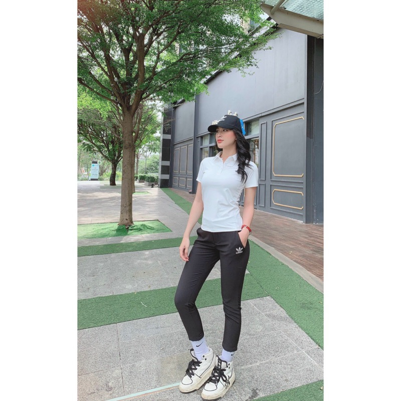 Áo có cổ nữ golf, chất dày mịn mát, co giãn, phom ôm lên dáng