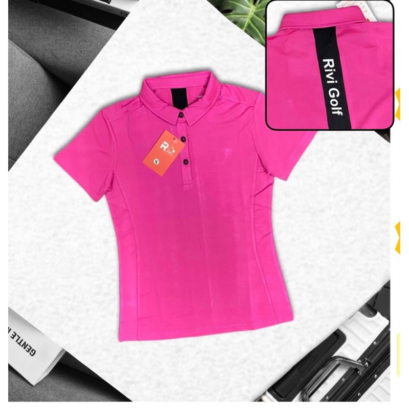 Áo có cổ nữ golf, chất dày mịn mát, co giãn, phom ôm lên dáng